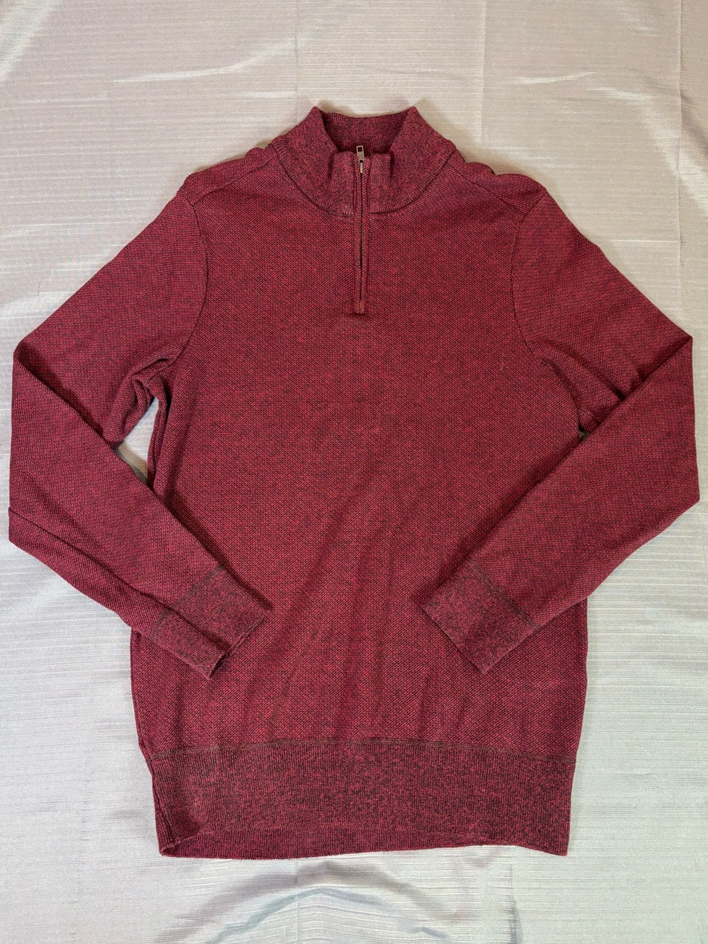 Robert Graham Men’s XL 1/4 Zip Pullover Sweater – Burgundy/Maroon Cotton Blend